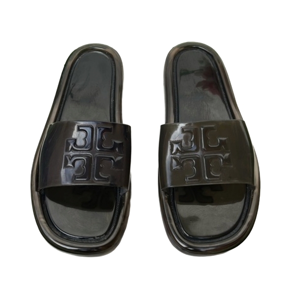 Tory Burch Black Bubble Jelly Slides - Picture 4 of 10